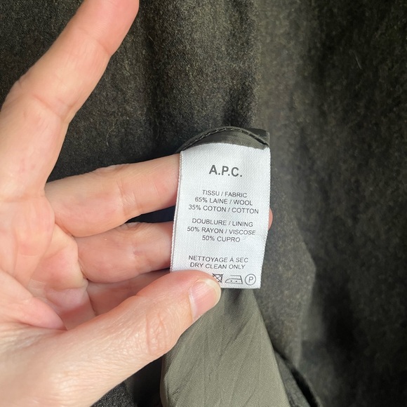 A.P.C. Forest Green Wool Blend Dress - Picture 6 of 6